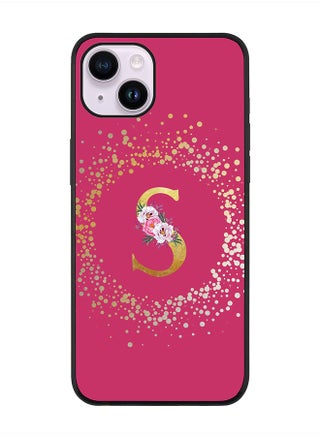 Rugged Black edge case for Apple iPhone 14 Plus, Soft Flexible Phone case Custom Monogram Initial Letter Floral Pattern Alphabet - S (Dark Pink Rose) - pzsku/ZB5C1B56F51B78BB797D6Z/45/_/1704954888/cd6723fe-0e16-4850-88a3-a6380361cb2e