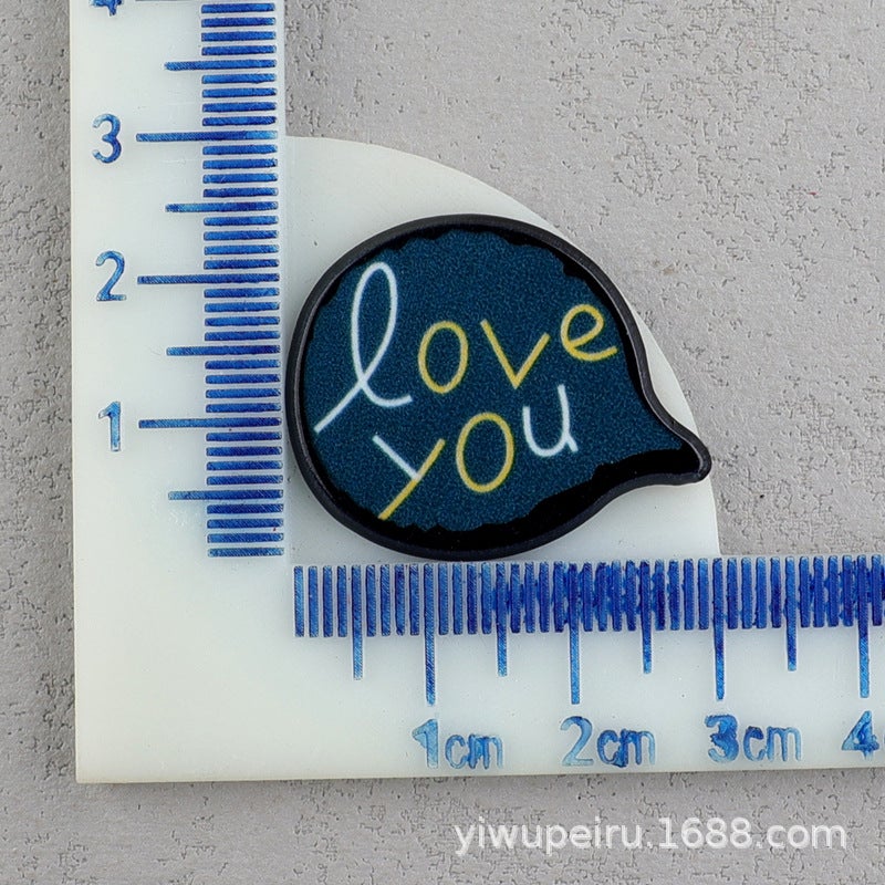 kissme hello lovediy acrylic letter card patch diy mobile phone shell accessories diy brooch badge No. 10: loveyou (Moran)