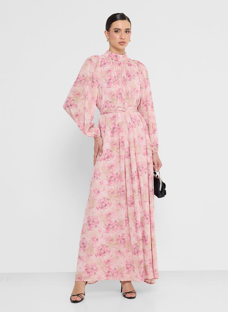 FYOR Floral Print Long-Sleeve Maxi Dress in Lightweight Fabric - Image 4