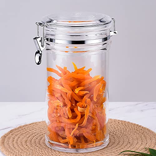 IVOOBR 64 oz Reinforced Large Acrylic Canister with Locking Clamp, Airtight Flip Jar | Food Storage Container for Flour, Sugar, Coffee, Candy, Cookie etc - Image 4