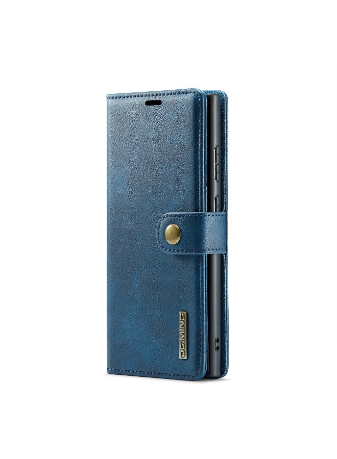 DGMING CaseMe Samsung Galaxy S23 Ultra 5G DG.MING Crazy Horse Texture Detachable Magnetic Leather Case - Blue - Image 2