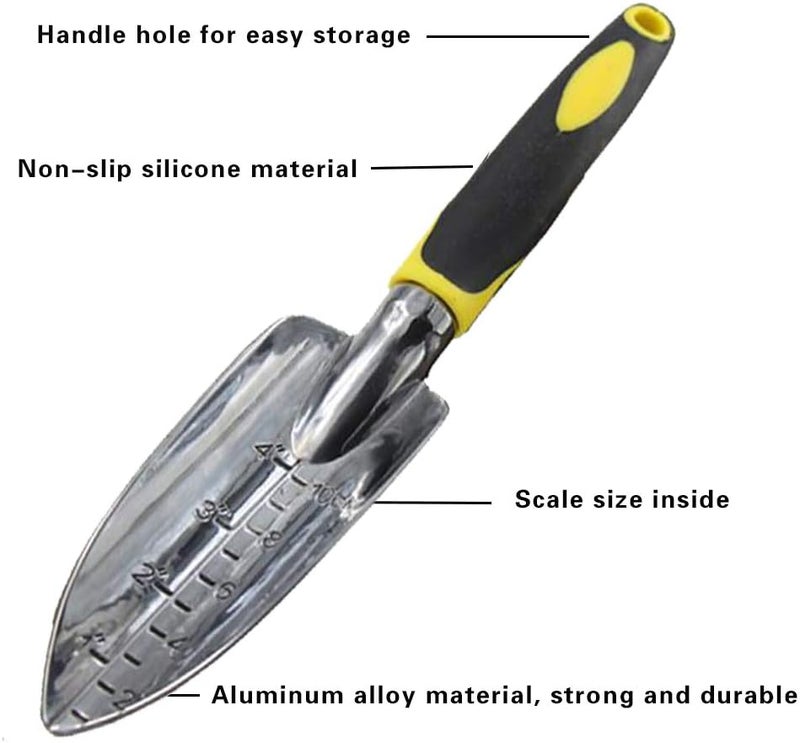 Cuayaes Garden Trowel Hand Shovel with Soft Rubberized Non-Slip Ergonomic Handle for Planting Transplanting, Weeding, Moving and Smoothing Soil-Gardening Gift (Spade Shovel) - Image 3