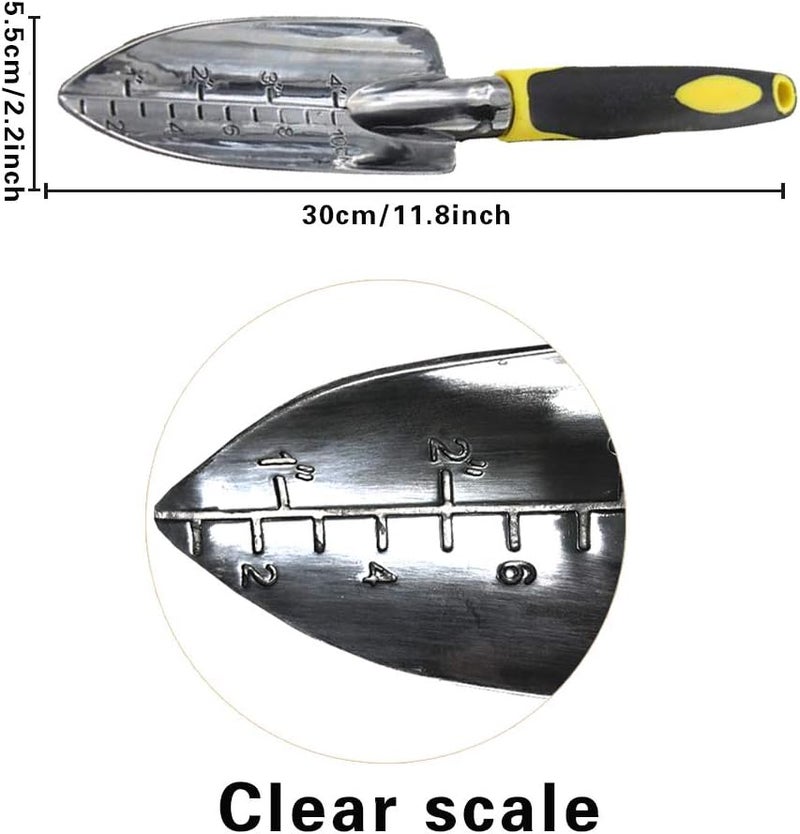 Cuayaes Garden Trowel Hand Shovel with Soft Rubberized Non-Slip Ergonomic Handle for Planting Transplanting, Weeding, Moving and Smoothing Soil-Gardening Gift (Spade Shovel) - Image 2