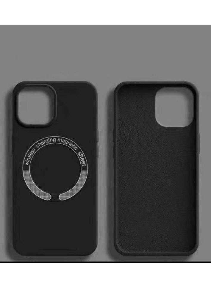 MagSafe Large Bore Magnetic Liquid Silicone Phone Case for iPhone 16 Pro max Black - Image 1