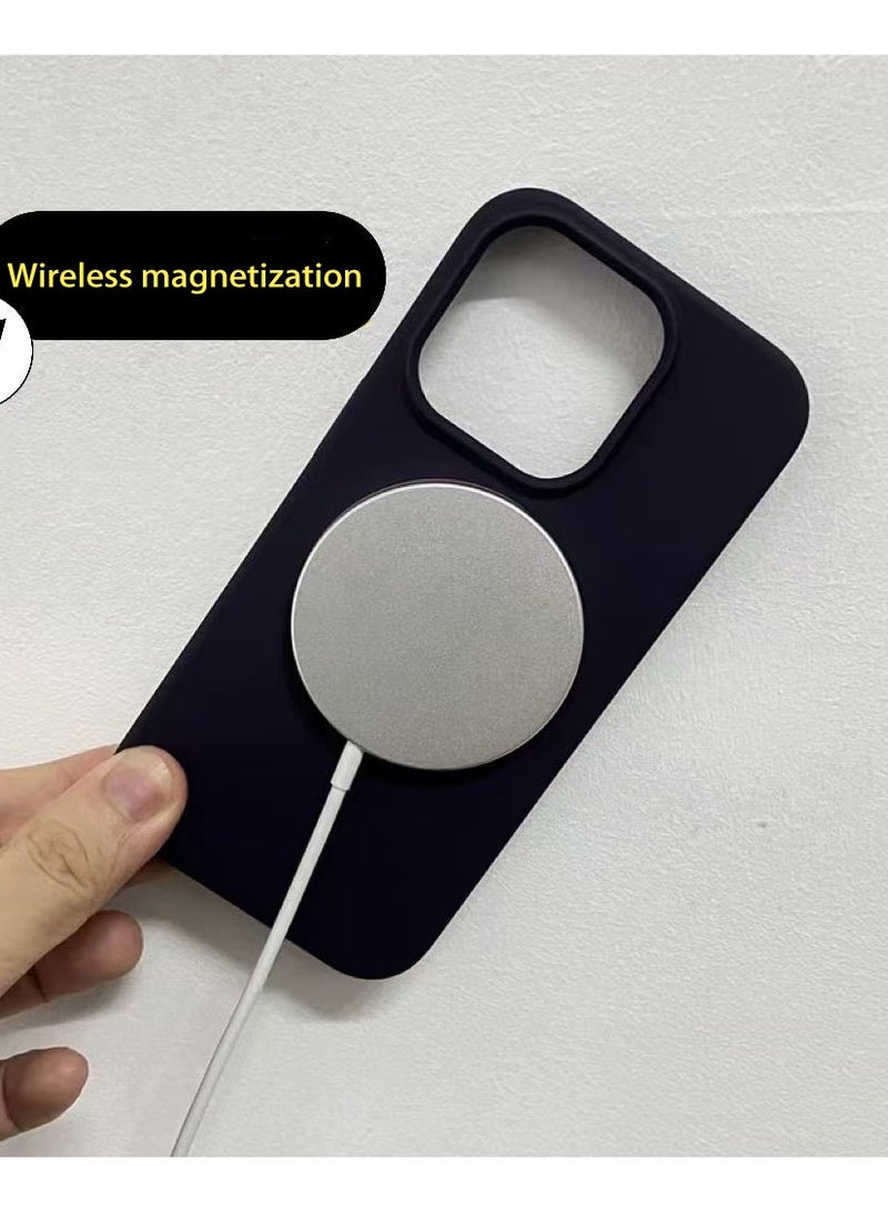 MagSafe Large Bore Magnetic Liquid Silicone Phone Case for iPhone 16 Pro max Black - Image 3