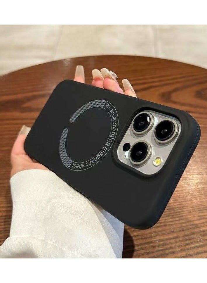 MagSafe Large Bore Magnetic Liquid Silicone Phone Case for iPhone 16 Pro max Black - Image 4