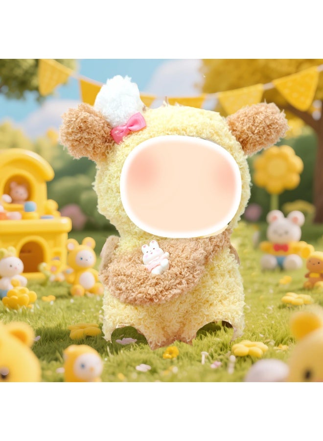3 Pcs Doll Clothes and Accessories Compatible with Labubu 17cm Dolls Yellow Puppy Dolls Clothes Sets Include Jumpsuit Hairband Bag Girls Boys for Best Gifts, No Doll - Image 5