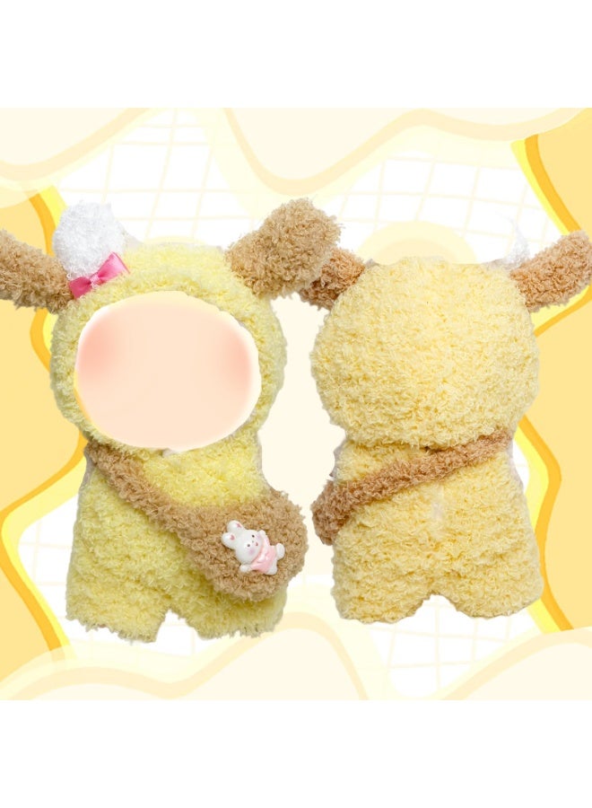3 Pcs Doll Clothes and Accessories Compatible with Labubu 17cm Dolls Yellow Puppy Dolls Clothes Sets Include Jumpsuit Hairband Bag Girls Boys for Best Gifts, No Doll - Image 4