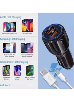 ELTRAZONE Usb Car Charger Adapter With Usb To Lightning Cable Dual Port Car Usb Charger/Fast Car Adapter For Iphone 14 13 X 8 7 6S Usb Car Adapter Car Phone Charger For Samsung Huawei Google & Other All Models  - Image 5