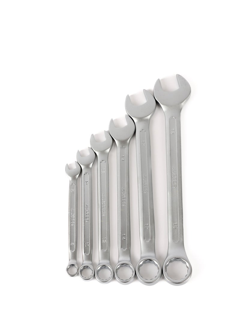 6-Piece Professional Combination Spanner Set Silver