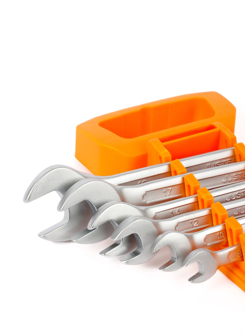 6-Piece Professional Combination Spanner Set Silver