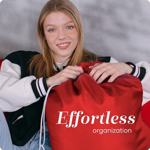 Handy Laundry Nylon Laundry Bag - Locking Drawstring Closure and Machine Washable. These Bags will Fit a Laundry Basket or Hamper and Strong Enough to Carry up to Three Loads of Clothes. (Red) - Image 3