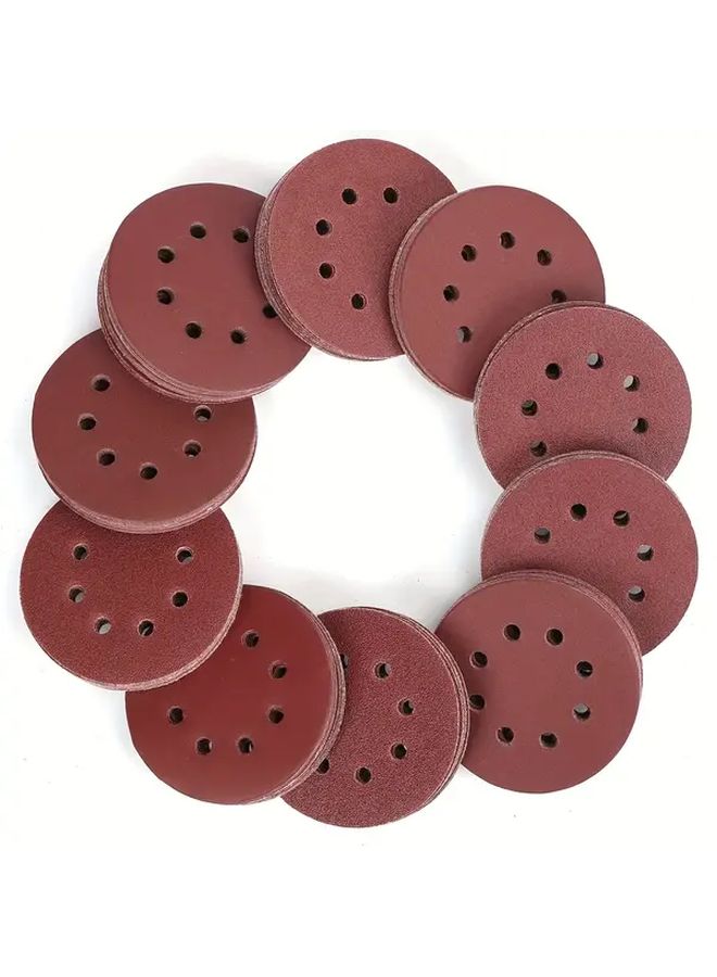 110Pcs 5 Inch 8 Hole Sanding Discs 125mm Aluminum Oxide Sandpaper 120 Grit - Image 5