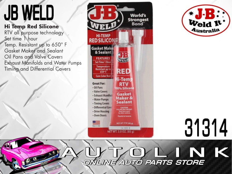 J-B WELD جاي-بي ويلد 31314 صمغ سيليكون عالي الحرارة لصنع الحشوات والختم - أحمر - 3 أونصات - Image 3