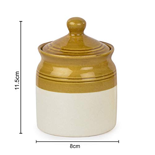 SHRIYAM CRAFTS Dining Table Pickle Jar ceramic Jars Containers For Storage hand Painted Ceramic Barni (JAR 250ML PACK OF 4) - Image 3