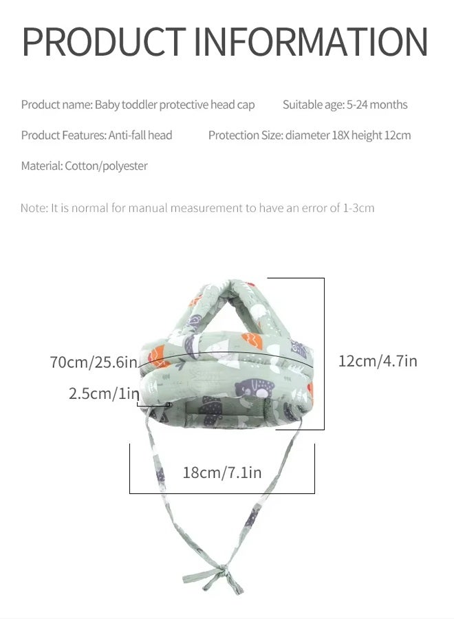 Aissiora Baby Helmet for Crawling Walking Adjustable Baby Anti-Fall Head Protection Cushion Pillow Toddler Infant Cap Bumper Bonnet Child Protective Head Guard Hat for Playing - Image 2