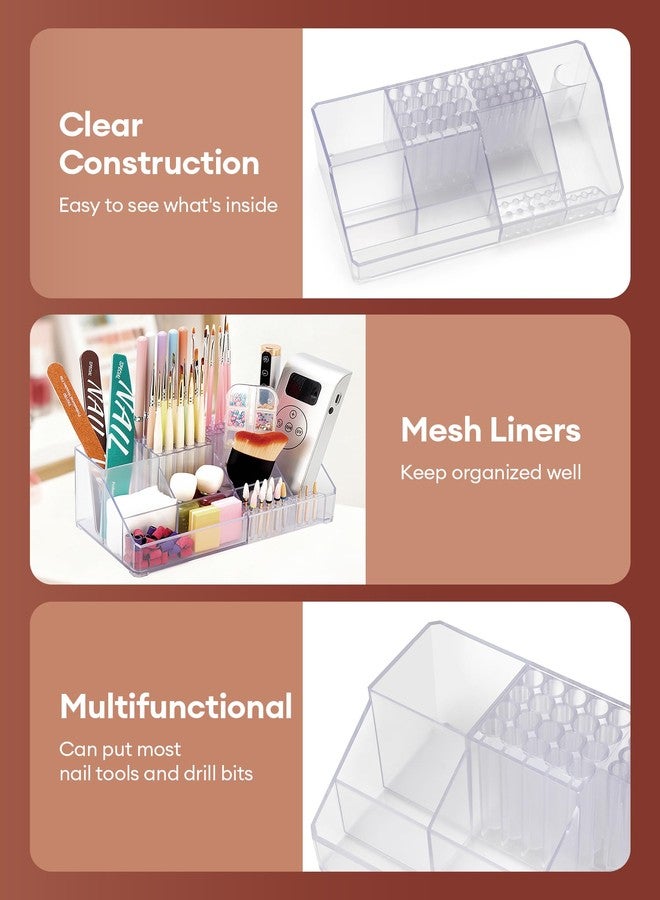 LIARTY Nail Drill Holder: Acrylic Nail Drill Bits Holder Makeup Organizer Case for Brush - Beauty Cosmetic Storage Box for Dresser Countertop and Bathroom Vanity - Image 4