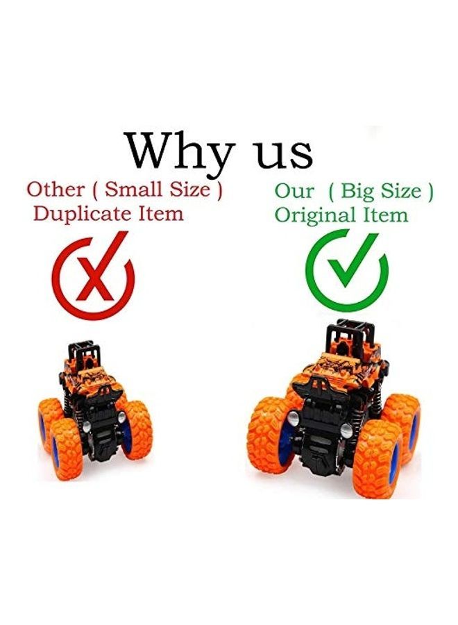 نيبمينينت مجموعة من 4 سيارات صغيرة حيث تعمل بالاحتكاك وبتصميم على شكل شاحنات نوع "Monster" متعدد الألوان 4x12x8بوصة - Image 3