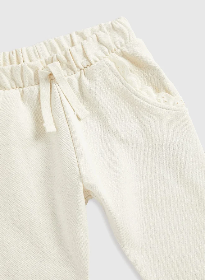 mothercare Cream Broderie-Frill Joggers