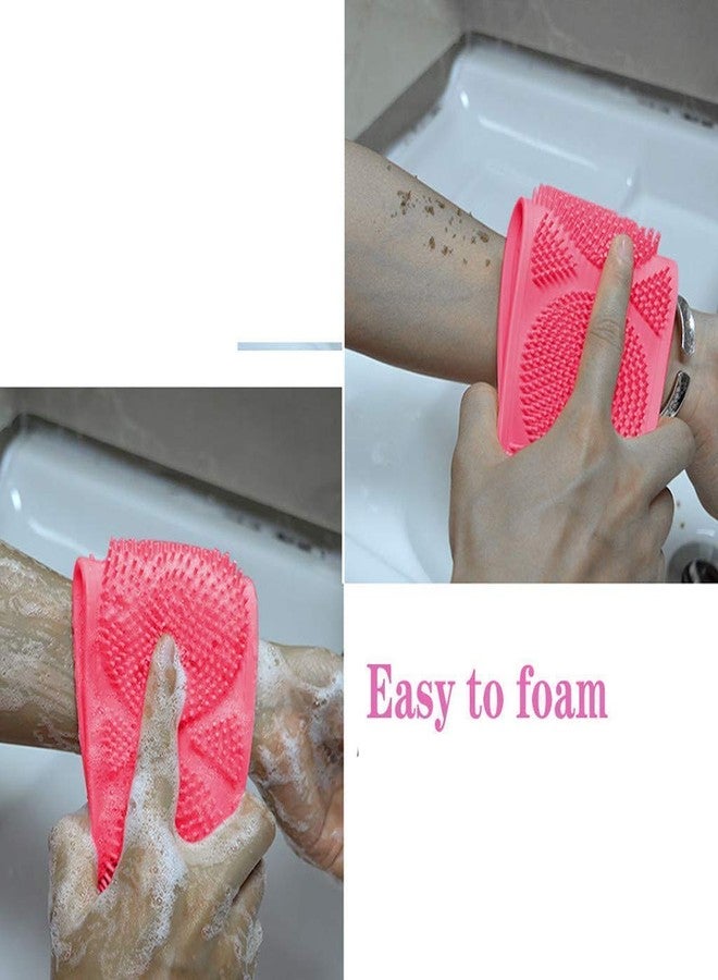 EPISKEY® Silicone Back Scrubber Bath Brush Washer For Dead Skin Removal Mens Womens Double Side Brush Belt For Shower Exfoliating Belt, Easy to Clean, Lathers Well (Multicolor) (Body Scrubber) - Image 3