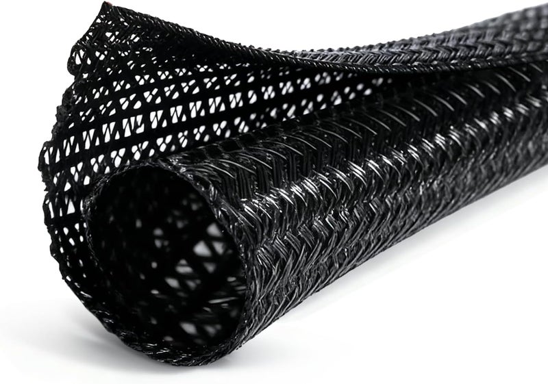 CableGeeker Cable Management Sleeves, PET Expandable Cord Organizer, Flame Retardant Braided Sleeving, Cut-to-Fit Wire Cover for TV, PC & Office Wires (10FT) - Image 1