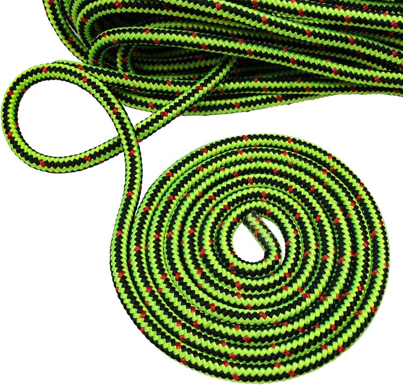 Perantlb 16 Strand Arborist Climbing Rope, UV Resistant and Weather Resistant Double Braided Boat rope1 / 2 "by 150 'Black with Green… - Image 3