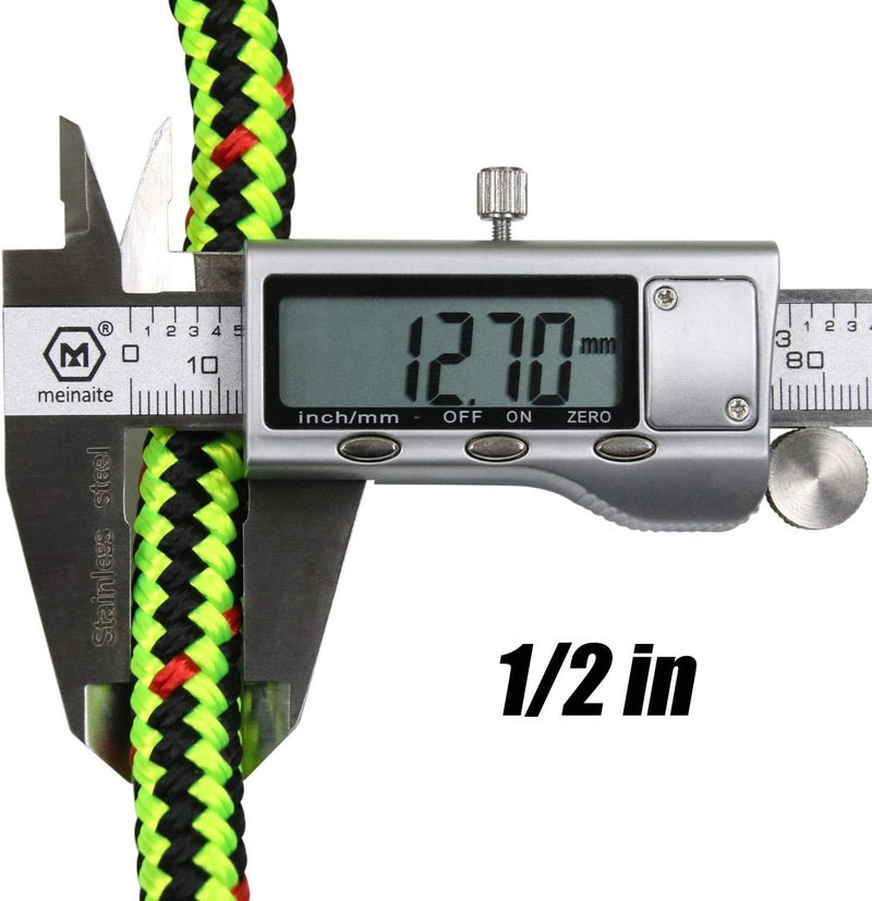 Perantlb 16 Strand Arborist Climbing Rope, UV Resistant and Weather Resistant Double Braided Boat rope1 / 2 "by 150 'Black with Green… - Image 5