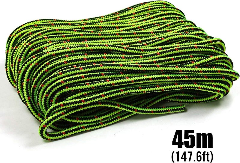 Perantlb 16 Strand Arborist Climbing Rope, UV Resistant and Weather Resistant Double Braided Boat rope1 / 2 "by 150 'Black with Green… - Image 2