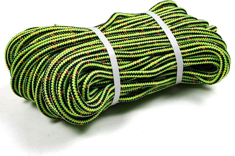 Perantlb 16 Strand Arborist Climbing Rope, UV Resistant and Weather Resistant Double Braided Boat rope1 / 2 "by 150 'Black with Green… - Image 1