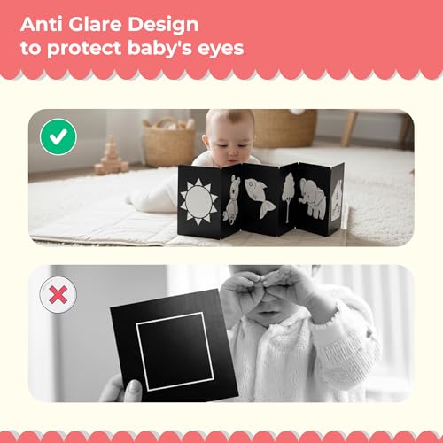 Busy Bubb - High Contrast New Born Flash Cards for Kids | 12 Objects for Visual Stimulation, Cognitive & Sensory Development of 0-6 Month Old Infants | Self Standing Cards for Enjoyable Tummy Time - Image 4