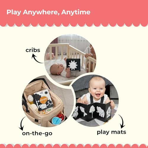 Busy Bubb - High Contrast New Born Flash Cards for Kids | 12 Objects for Visual Stimulation, Cognitive & Sensory Development of 0-6 Month Old Infants | Self Standing Cards for Enjoyable Tummy Time - Image 5