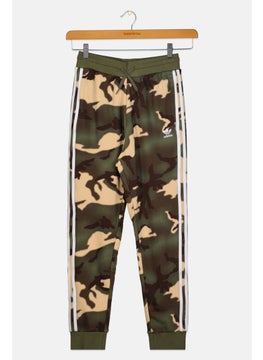 adidas Originals Kids Boy Brand Logo Training Sweatpants, Olive Combo  - Image 1