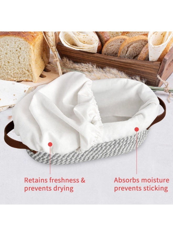 Arabest 38 Pcs Sourdough Starter Kit, Cotton Rope Banneton Bread Proofing Basket with Sourdough Starter Jars,10 Inch Round & Oval Proofing Basket with Liners & Covers for Artisan Bread Baking - Image 4