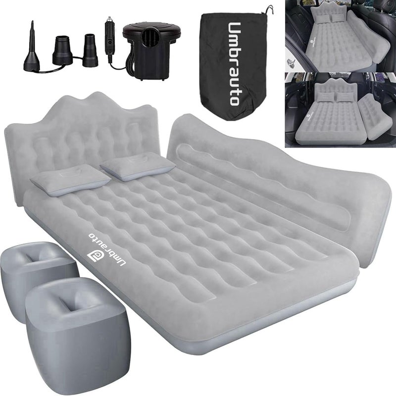 Umbrauto Car Air Mattress Bed: Inflatable SUV Camping Sleeping Pad for Truck Back Seat with Pump & Pillows, Blow Up Backseat Car Mattress for Van Rear Seat - Image 1