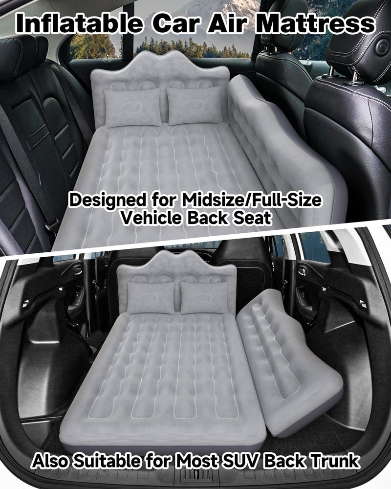 Umbrauto Car Air Mattress Bed: Inflatable SUV Camping Sleeping Pad for Truck Back Seat with Pump & Pillows, Blow Up Backseat Car Mattress for Van Rear Seat - Image 3