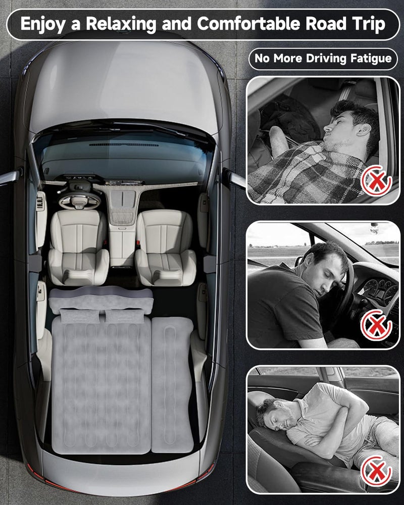 Umbrauto Car Air Mattress Bed: Inflatable SUV Camping Sleeping Pad for Truck Back Seat with Pump & Pillows, Blow Up Backseat Car Mattress for Van Rear Seat - Image 4
