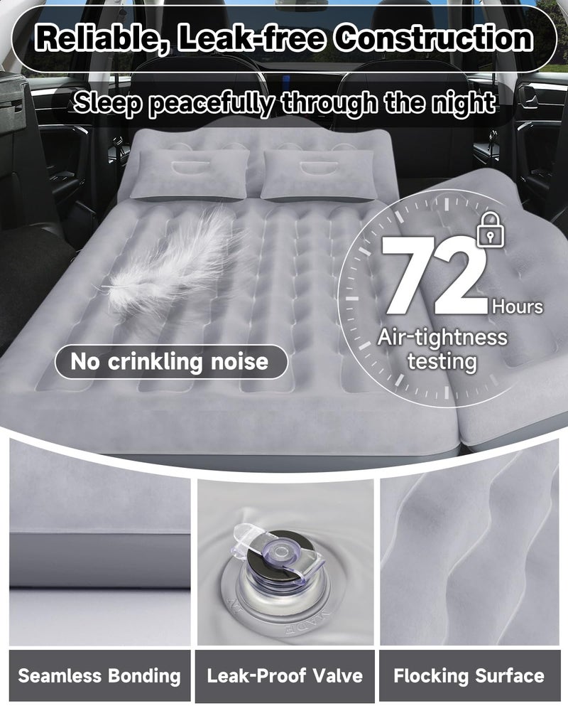 Umbrauto Car Air Mattress Bed: Inflatable SUV Camping Sleeping Pad for Truck Back Seat with Pump & Pillows, Blow Up Backseat Car Mattress for Van Rear Seat - Image 5