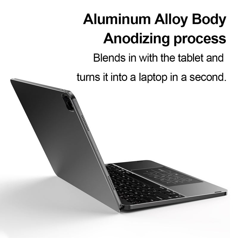Tablet Smart Control Case Keyboard, Aluminum Alloy Body, Built-in Hall Switch, Energy Efficient Type-C Charging, Long Battery Life, Three-level Backlight, Wide Compatibility For iPad Pro 11'' / 12'' - Image 3