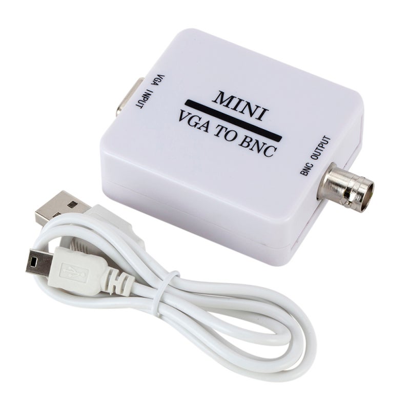 Video Converter: White, Auto Detects Converts PC Images To NTSC PAL - Supports SXGA 1920 @ 60Hz Input VGA Adapter for Home Theater Video Conferencing Lecture Room - Image 1