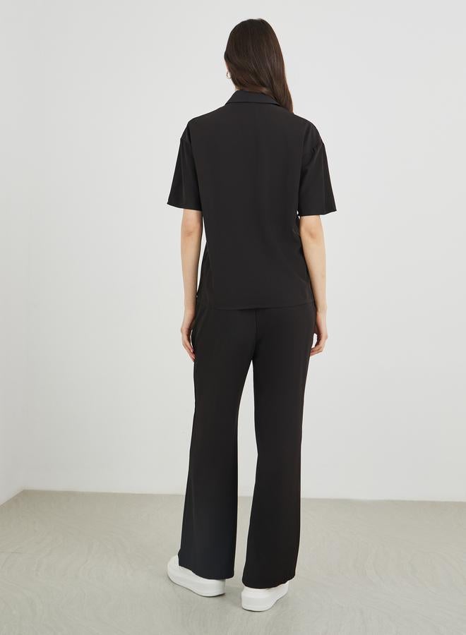 Take Two Styli Embroidered Short Sleeve Shirt and Pants Co-Ords - Image 4