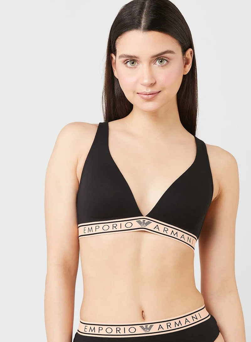 EMPORIO ARMANI Logo Band Plunge Bra