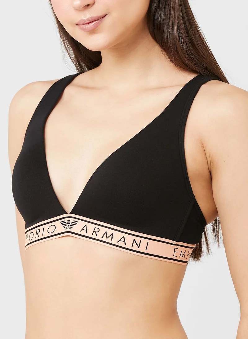 EMPORIO ARMANI Logo Band Plunge Bra