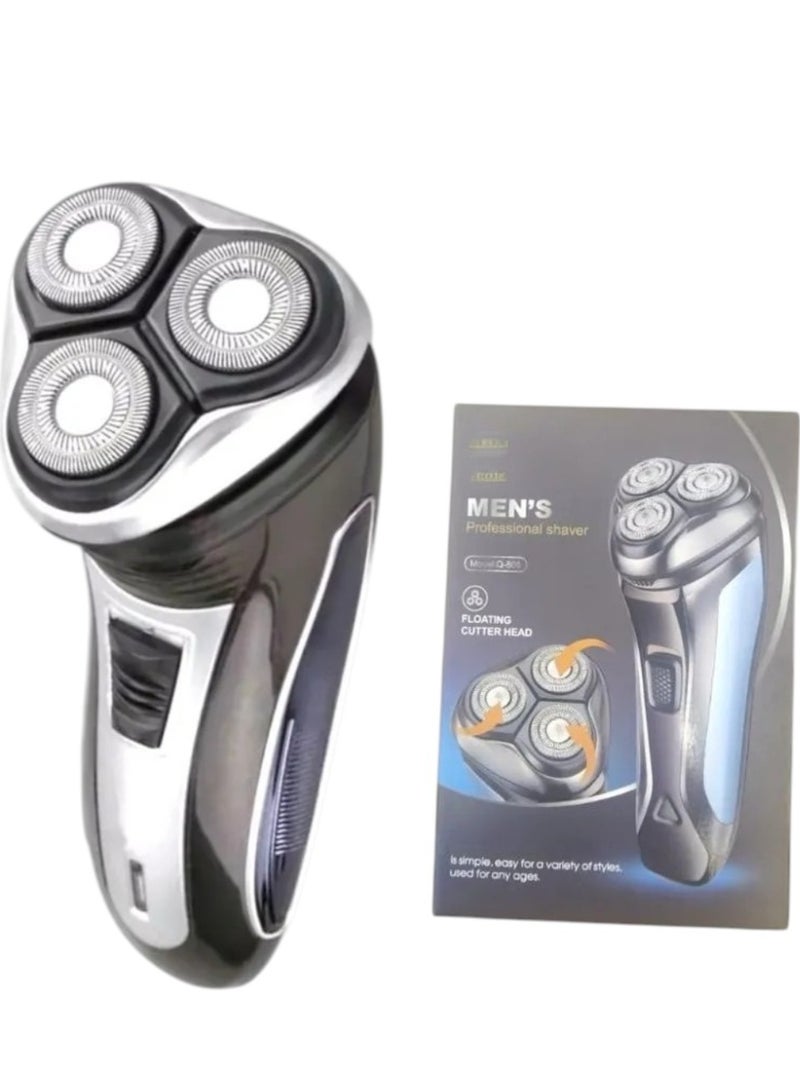 Men's Electric Shaver Beard Trimmer with 3 Floating Heads, Washable & USB Rechargeable