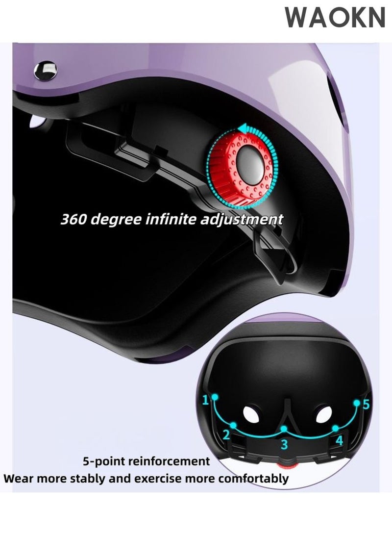 WAOKN Kids Helmet And Pad Set ,7 In 1 Adjustable Safety Toddler Helmet ,Kids Bike Helmet Protective Gear Set For Scooter Skateboard Roller Skating Cycling 2 to 14 Years,Thick protection, comfortable and breathable,purple. - Image 4
