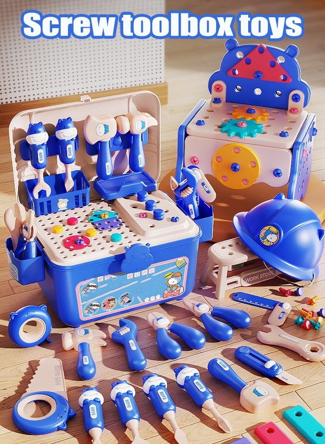 218-piece drill toolbox playset Simulated electric drill screw set Children's Repair Kit Electric drill disassembly and assembly toys Situational simulation toys  - Image 1