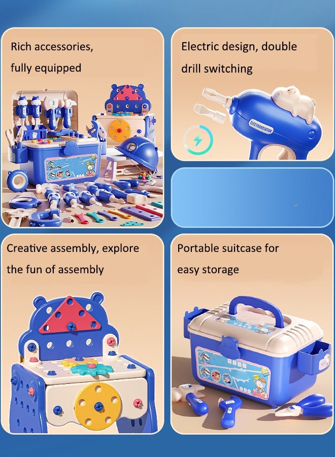 218-piece drill toolbox playset Simulated electric drill screw set Children's Repair Kit Electric drill disassembly and assembly toys Situational simulation toys  - Image 4