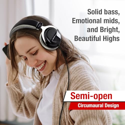Superlux HD 330PRO, 32 ohms, Over-Ear Headphones, Professional Semi-Open Wired Headphones with 40mm Neodymium Drivers and Solid Bass, 3.5/6.3mm Jack Adapter for Smartphone, Tablets, Laptops, Computer - Image 4