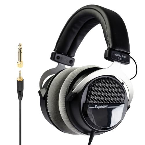 Superlux HD 330PRO, 32 ohms, Over-Ear Headphones, Professional Semi-Open Wired Headphones with 40mm Neodymium Drivers and Solid Bass, 3.5/6.3mm Jack Adapter for Smartphone, Tablets, Laptops, Computer - Image 1