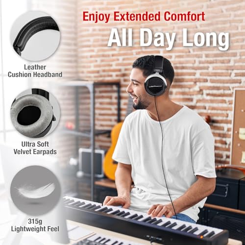 Superlux HD 330PRO, 32 ohms, Over-Ear Headphones, Professional Semi-Open Wired Headphones with 40mm Neodymium Drivers and Solid Bass, 3.5/6.3mm Jack Adapter for Smartphone, Tablets, Laptops, Computer - Image 3