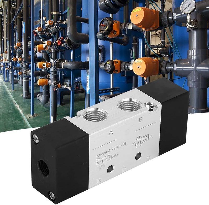 2 Position 5 Way Pneumatic Air Valve PT1 / 4in Inlet Outlet, Durable 4A220-08 Valve for Mechanical Equipment - High Wear Resistance, Easy Installation, Ideal for Industrial Use - Image 2